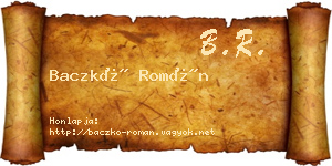 Baczkó Román névjegykártya